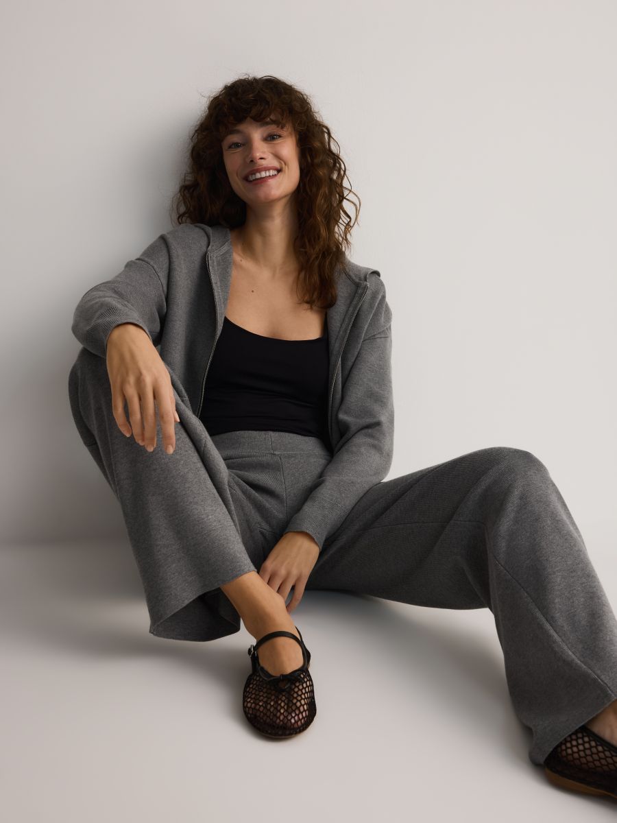 Loose trousers with viscose - mid grey - RESERVED - 3