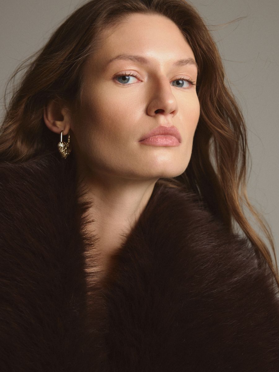 Heart-shaped earrings - golden - RESERVED