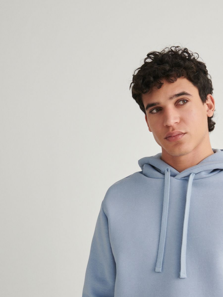 Plain hoodie - blue - RESERVED - 4