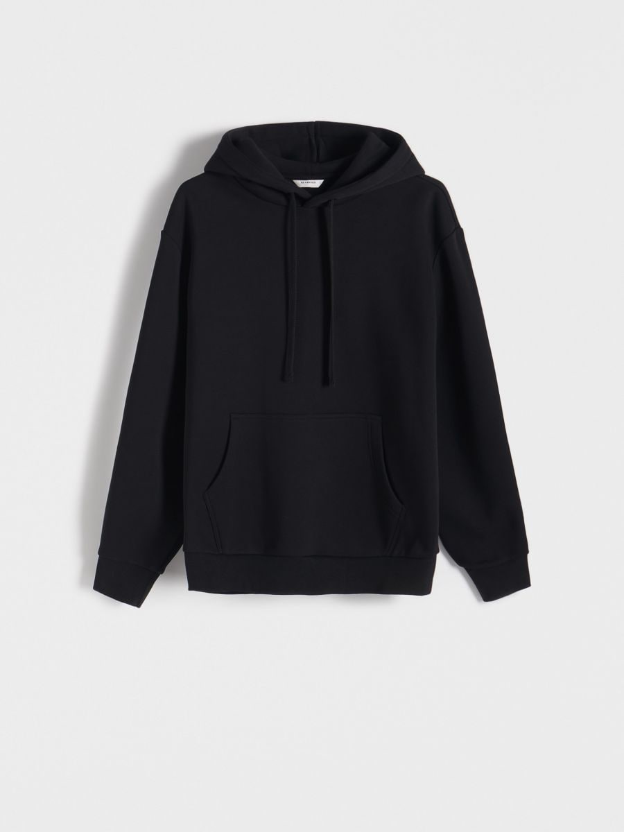 Felpa in misto cotone semplice - nero - RESERVED - 3