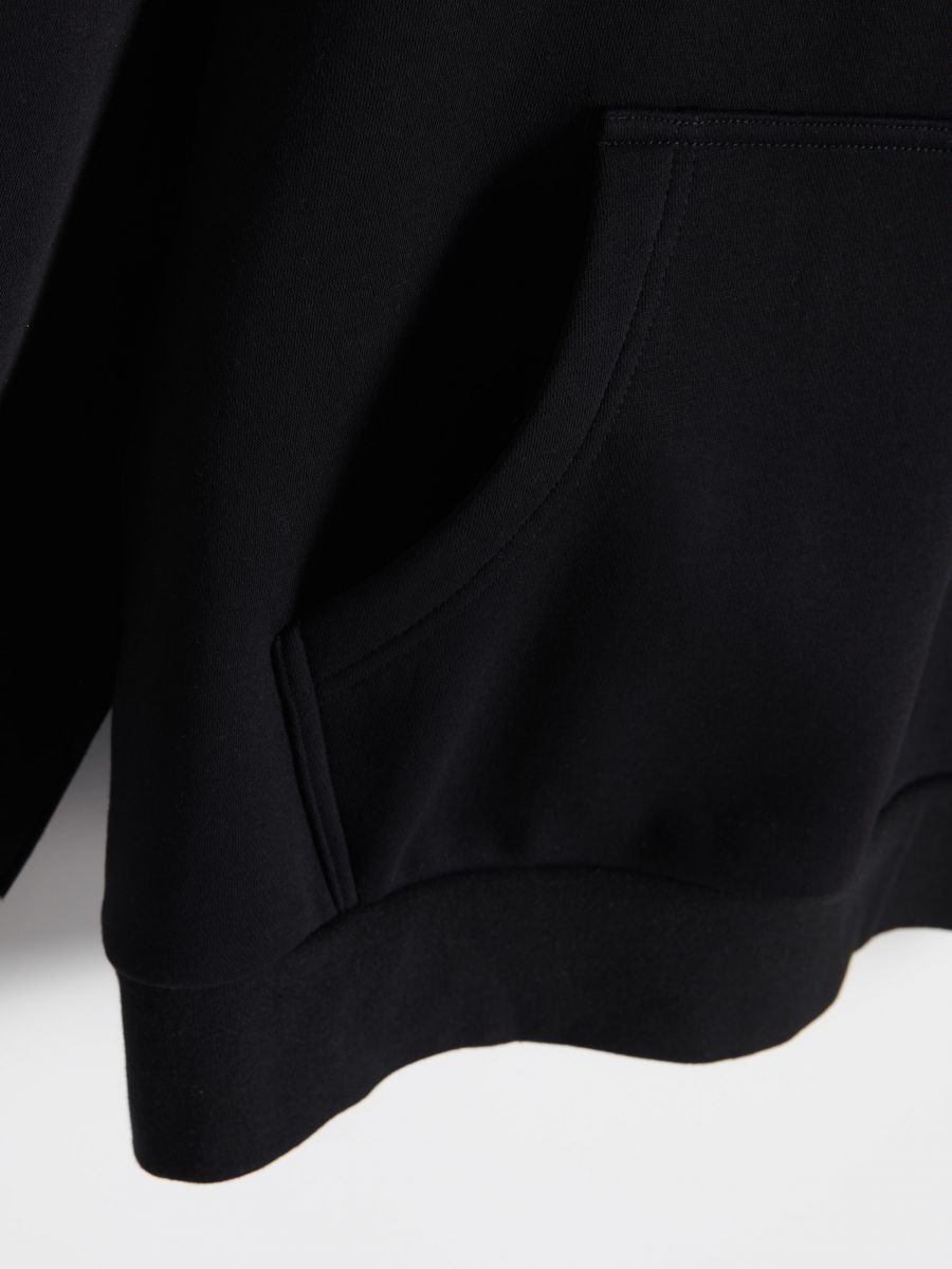 Felpa in misto cotone semplice - nero - RESERVED - 4