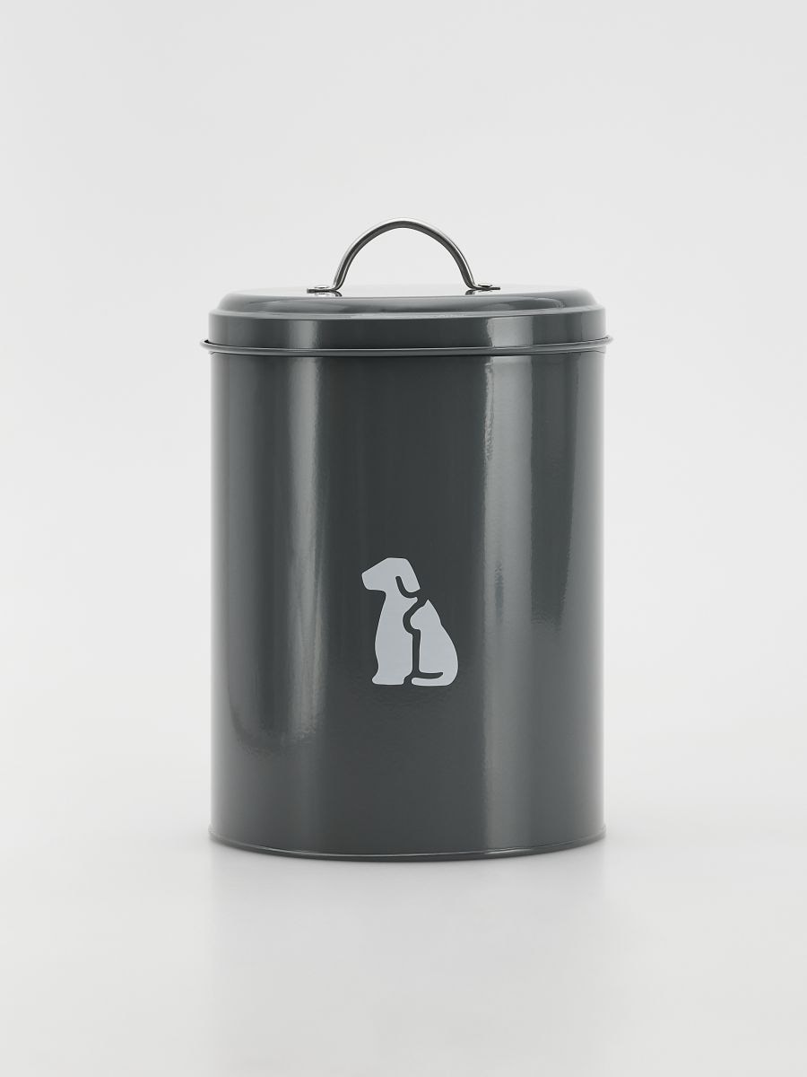 Pet food container with scoop - dark grey - RESERVED