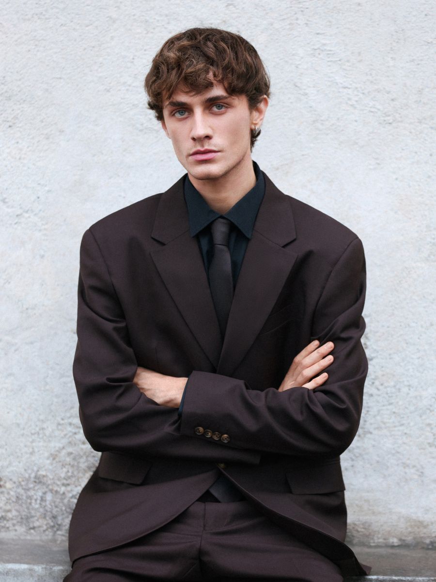 Блейзер із додаванням вовни - коричневий - RESERVED