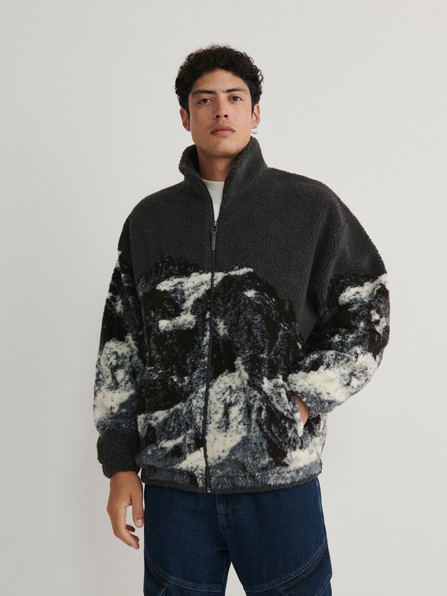 Dark grey store sherpa pullover