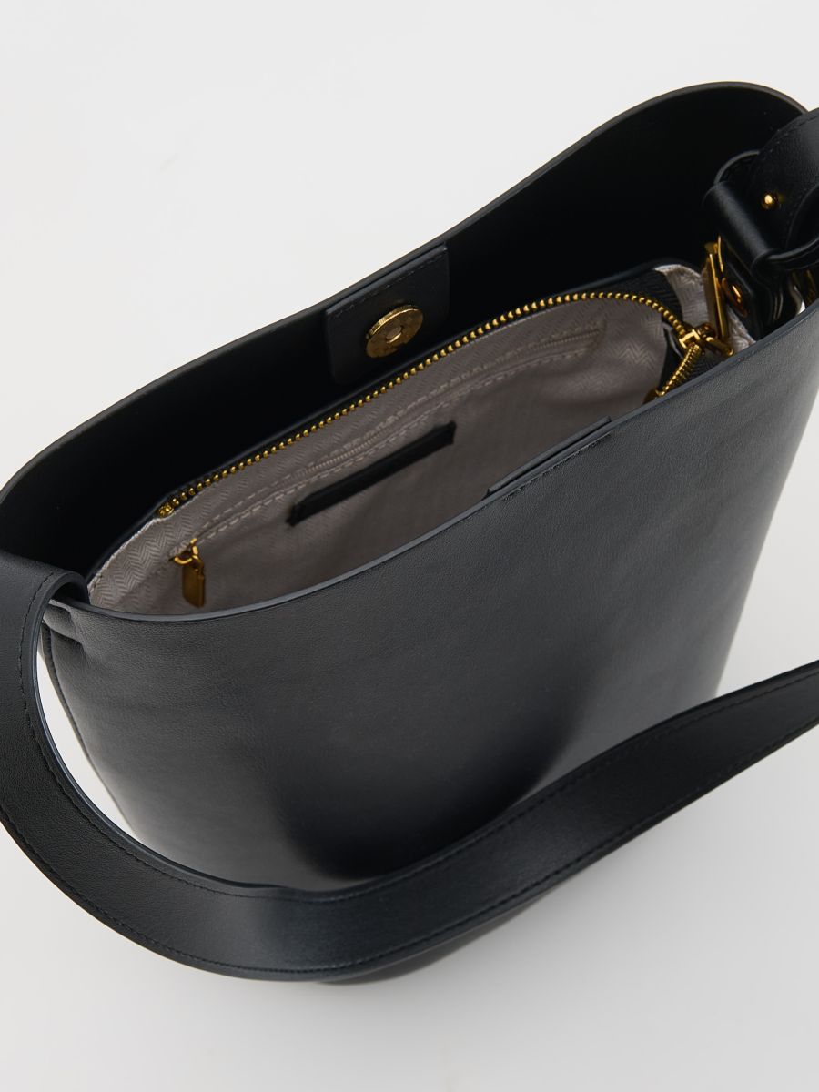 Kožna bucket torba - crno - RESERVED - 6