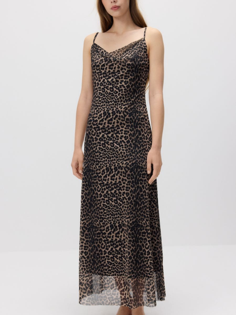 Midi φόρεμα με animal print - ΠΟΛΥΧΡΩΜΟ - RESERVED - 4