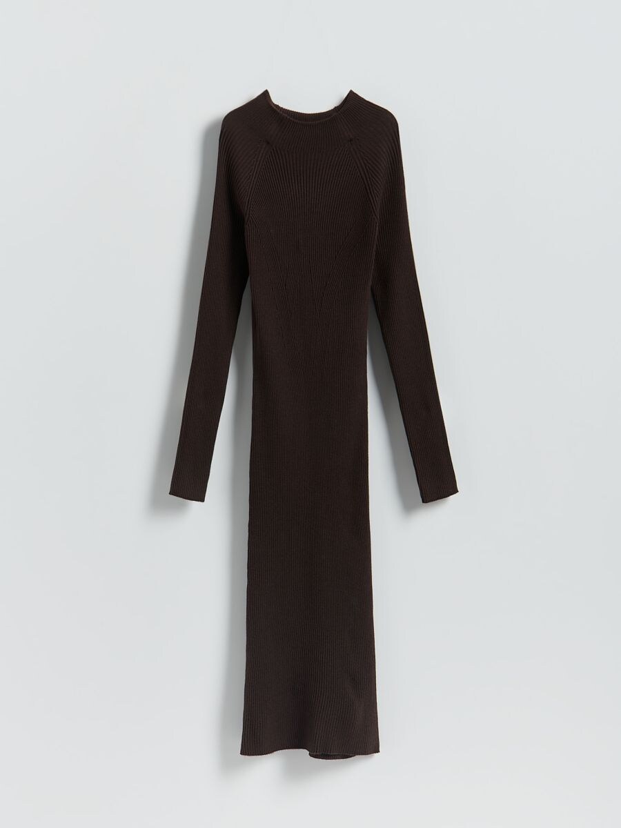 LADIES` DRESS - σκουρο καφέ - RESERVED