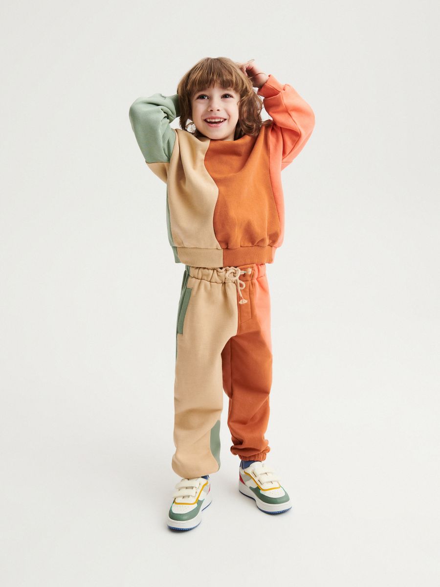 Multicoloured joggers - beige - RESERVED - 4