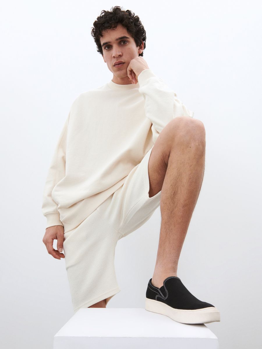 Felpa oversize semplice - panna - RESERVED - 4
