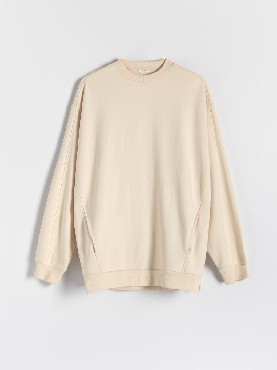 Felpa oversize semplice - panna - RESERVED - 2