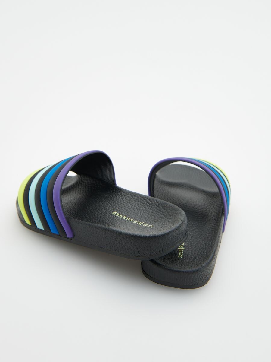 Stripe slider sandals - black - RESERVED - 5