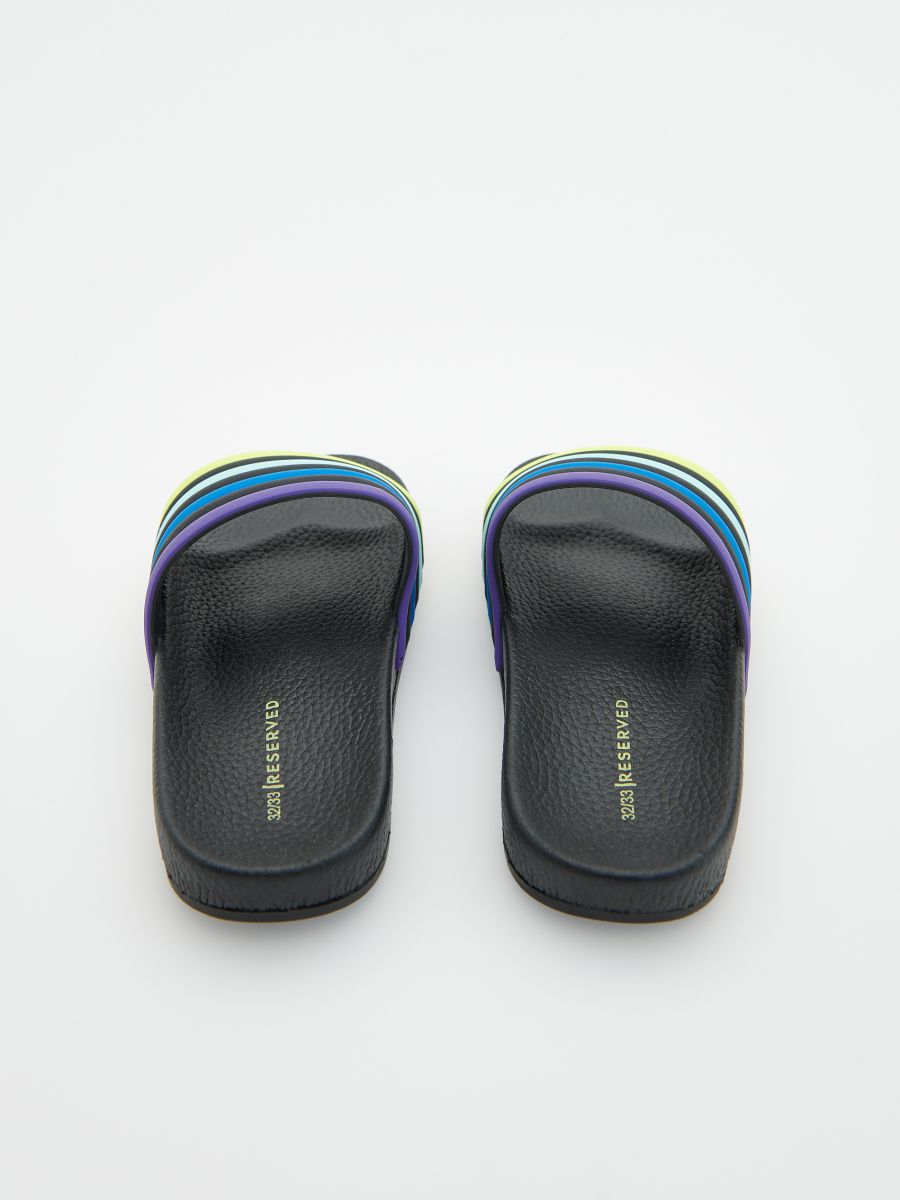 Stripe slider sandals - black - RESERVED - 4
