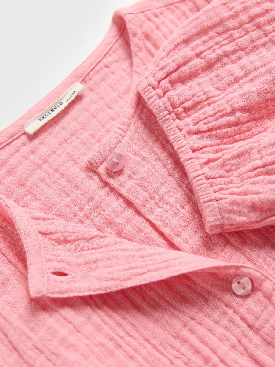 Musselinbluse mit Bindung vorne - pink - RESERVED - 3