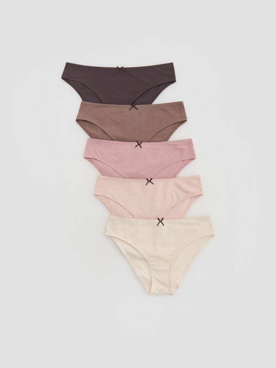 Baumwoll-Slips 5er-Pack - staubrosa - RESERVED