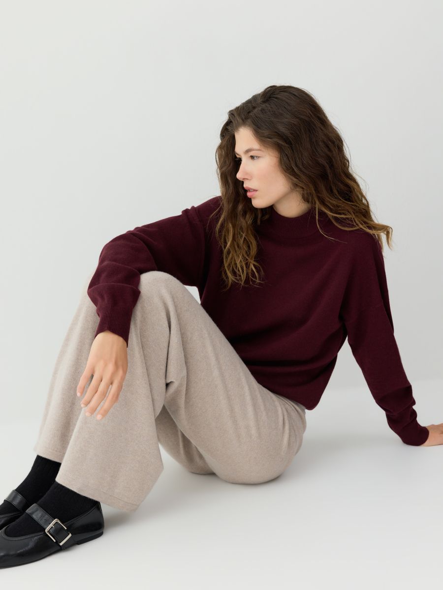 LADIES` TROUSERS - beige - RESERVED