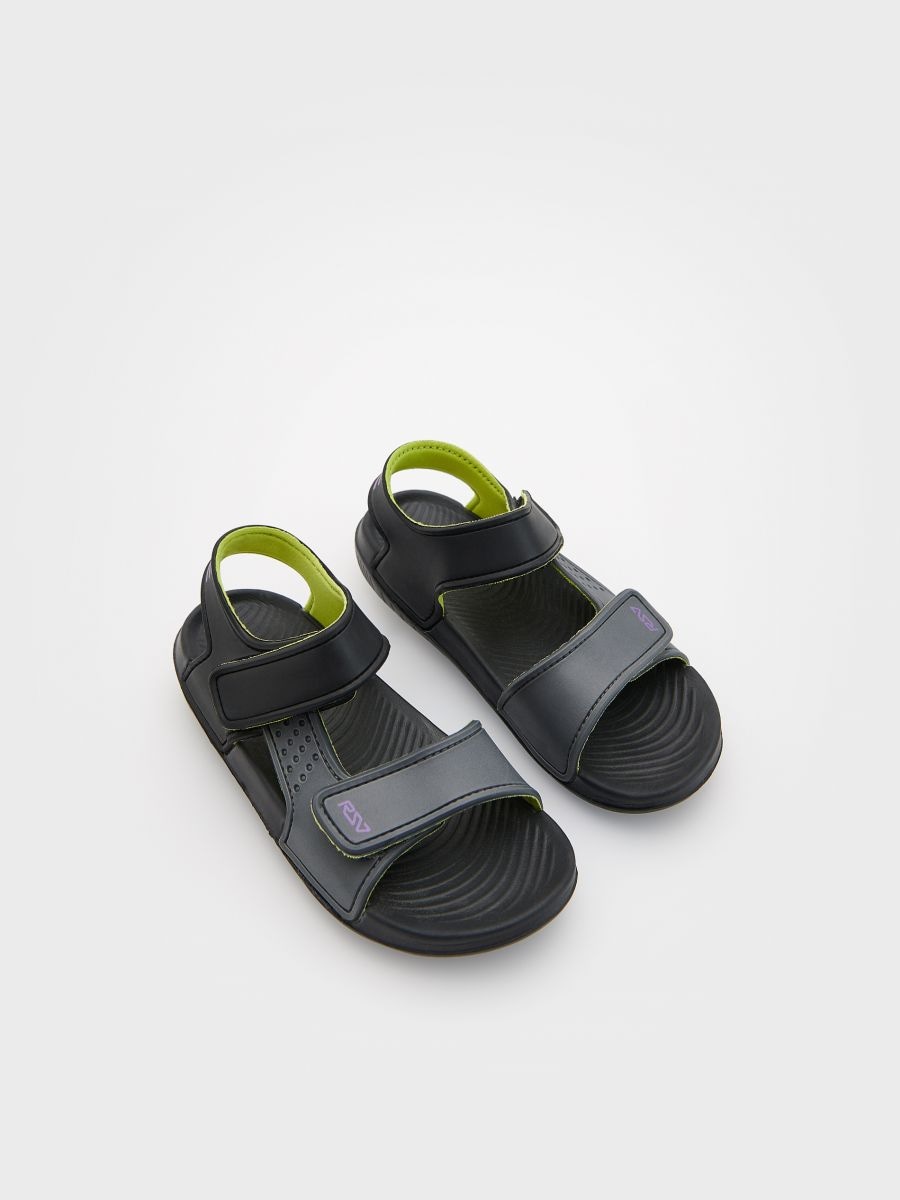 Sandals with velcro fasteners - black - RESERVED - 2