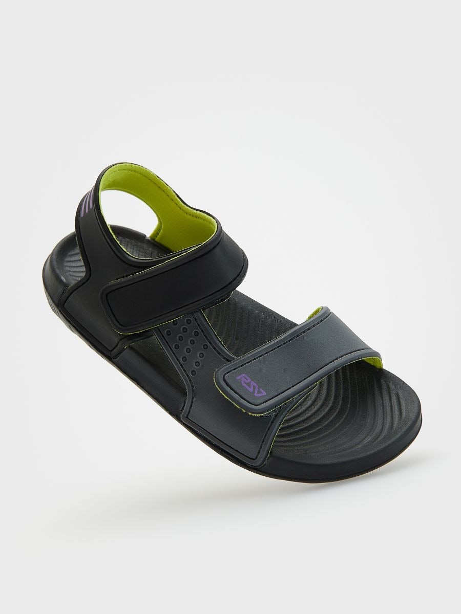 Sandals with velcro fasteners - black - RESERVED - 4