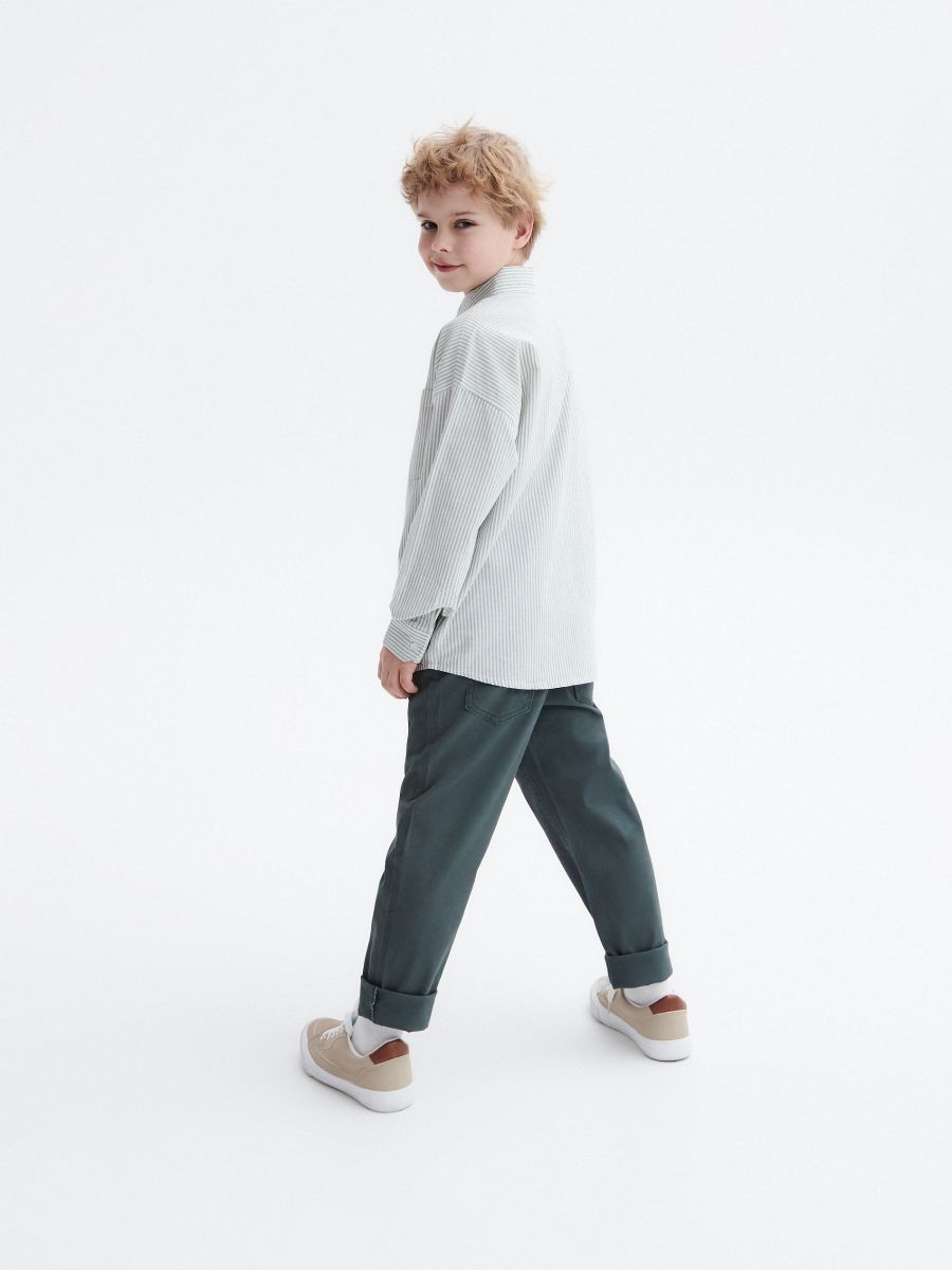 Fabric trousers with pockets - dark green - RESERVED - 4