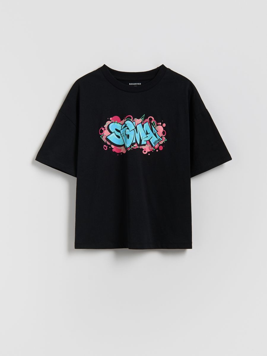 T-Shirt mit Print - schwarz - RESERVED