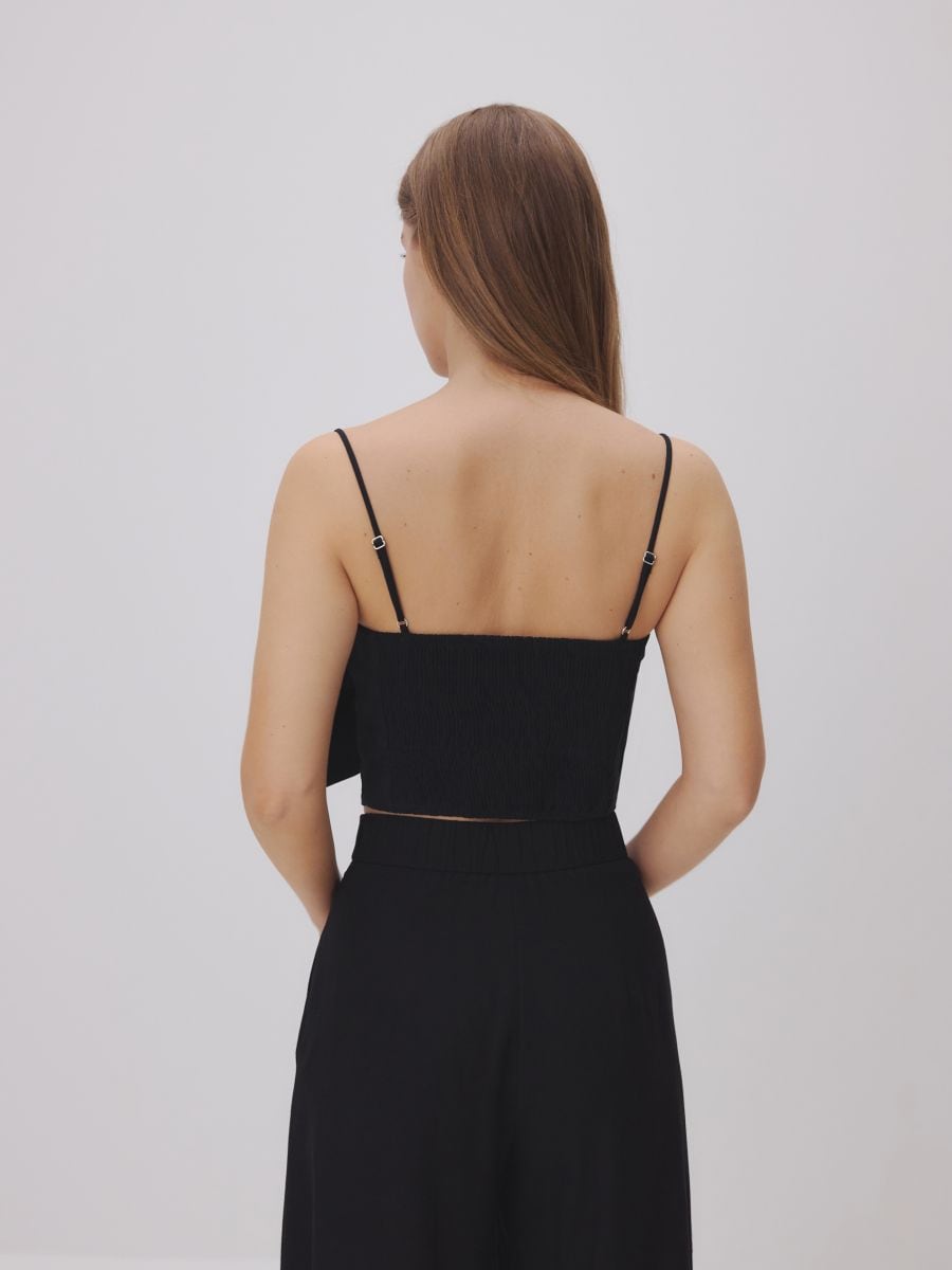 Strappy top with a bow - black - RESERVED - 2