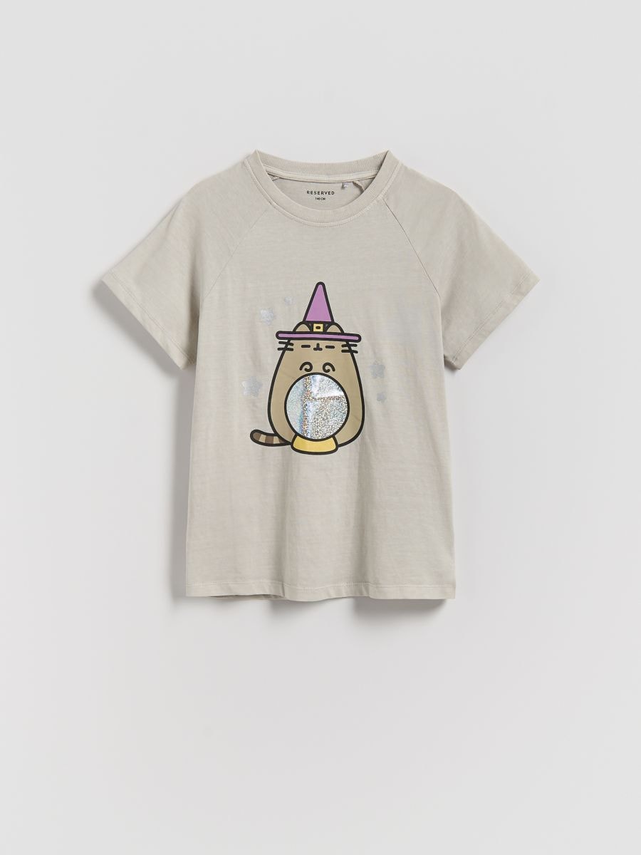 Футболка з принтом Pusheen - світло-сірий - RESERVED