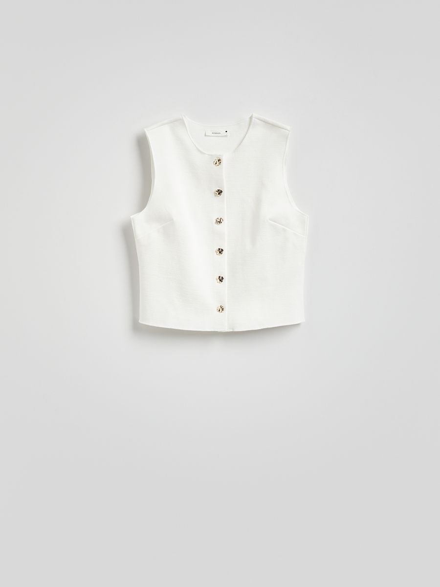 Vest with decorative buttons - white - RESERVED - 4