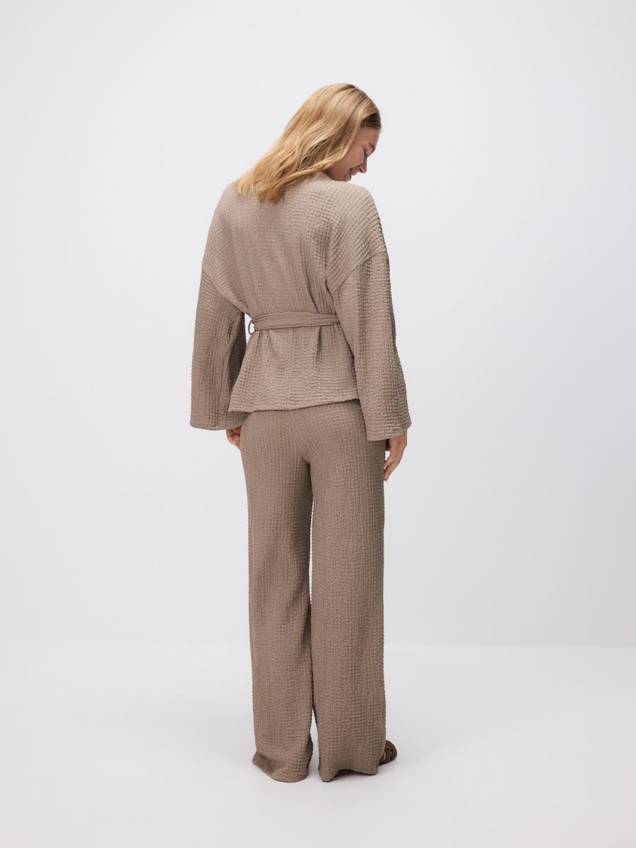 Blazer with tie detail - beige - RESERVED - 4