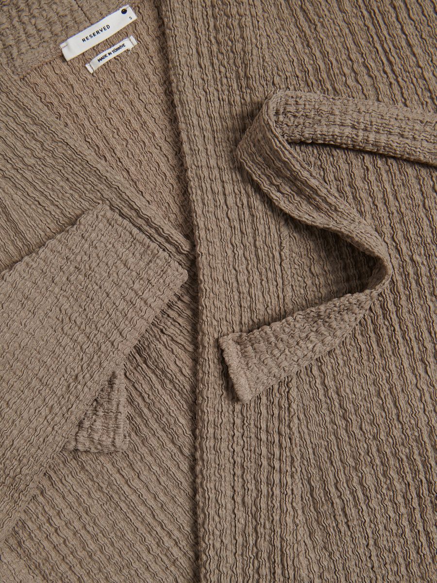 Blazer with tie detail - beige - RESERVED - 6