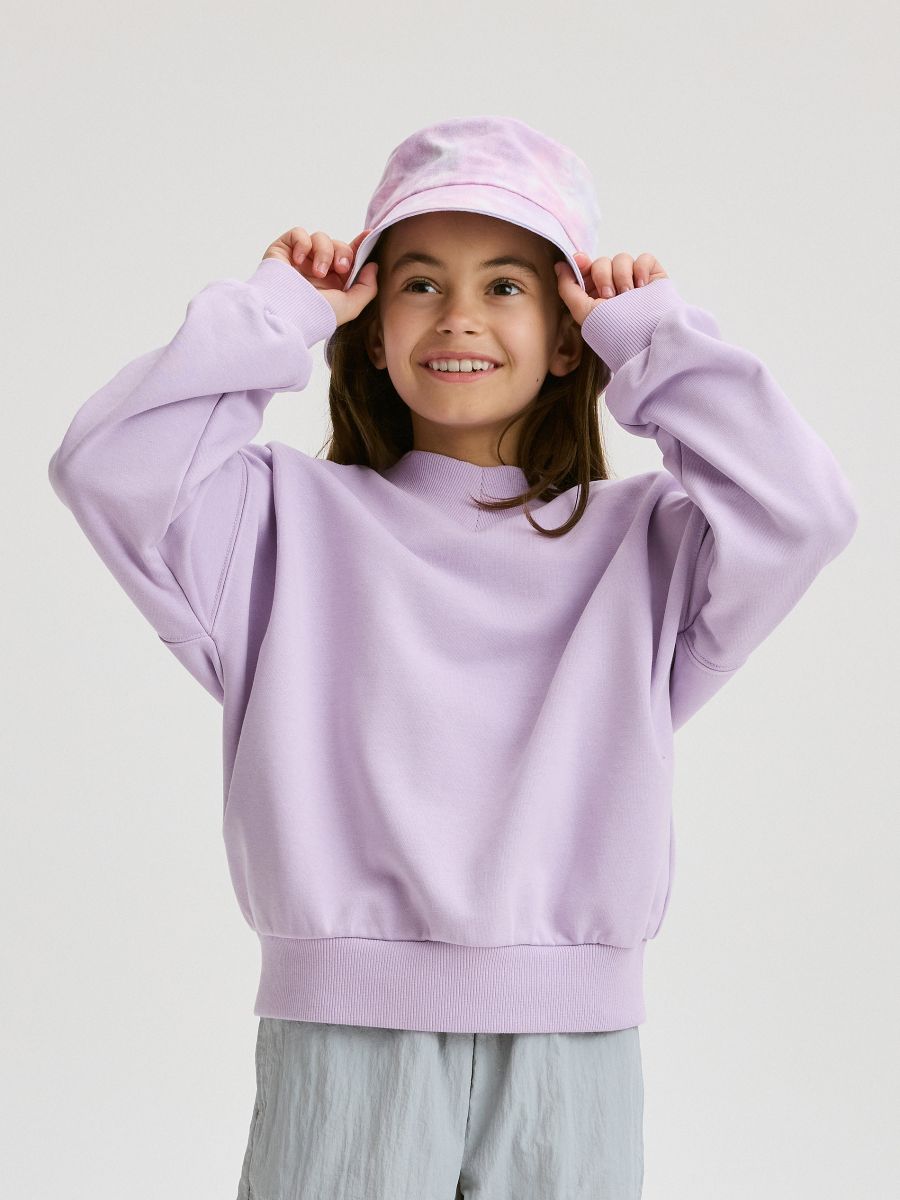 Schlichtes Sweatshirt mit Baumwollmischung - lavendel - RESERVED