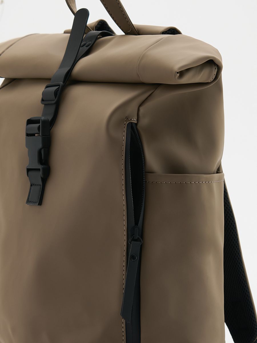 Waterproof roll-top backpack - beige - RESERVED - 3