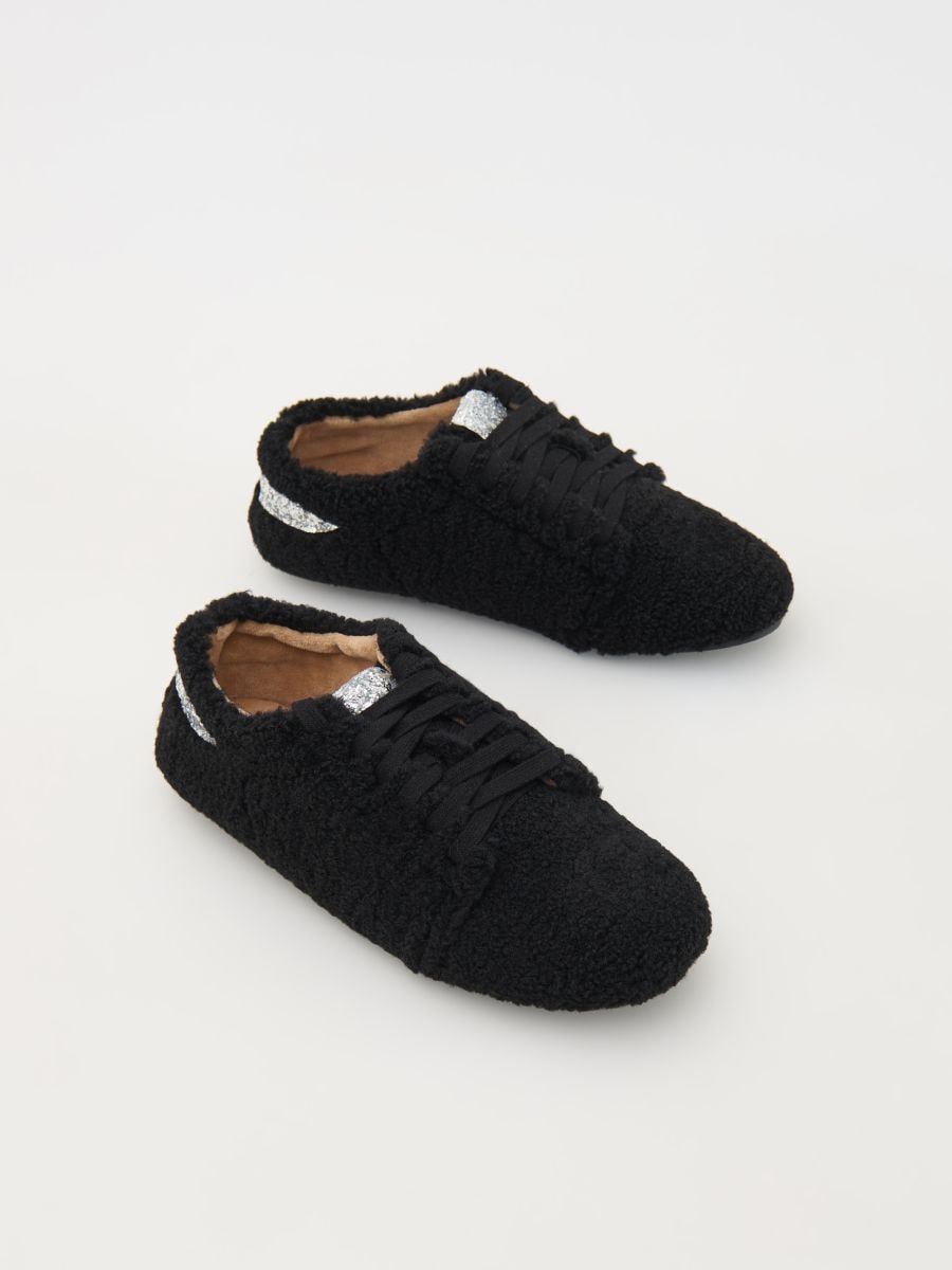 Faux shearling sneakers - black - RESERVED - 4