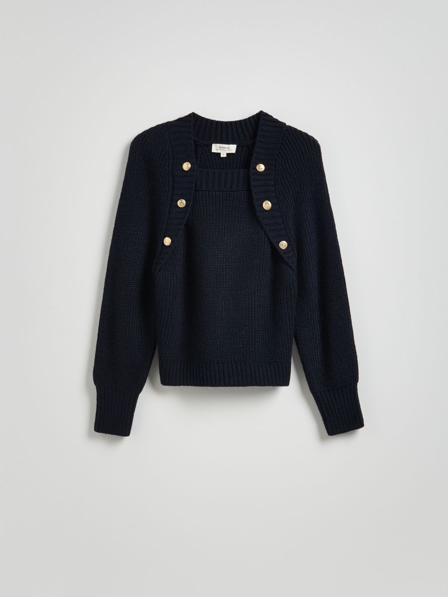 Sweater with raglan sleeves - navy - RESERVED - 3