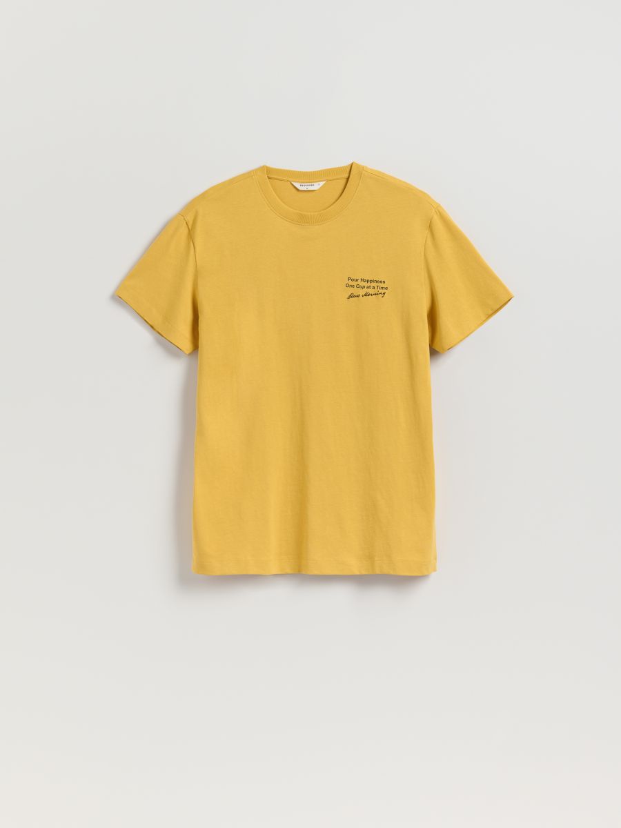 Comfort fit T-shirt with print - yellow - RESERVED