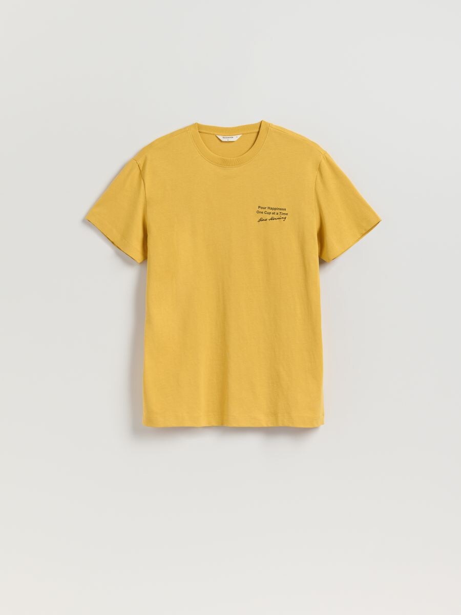 T-shirt comfort z nadrukiem - żółty - RESERVED