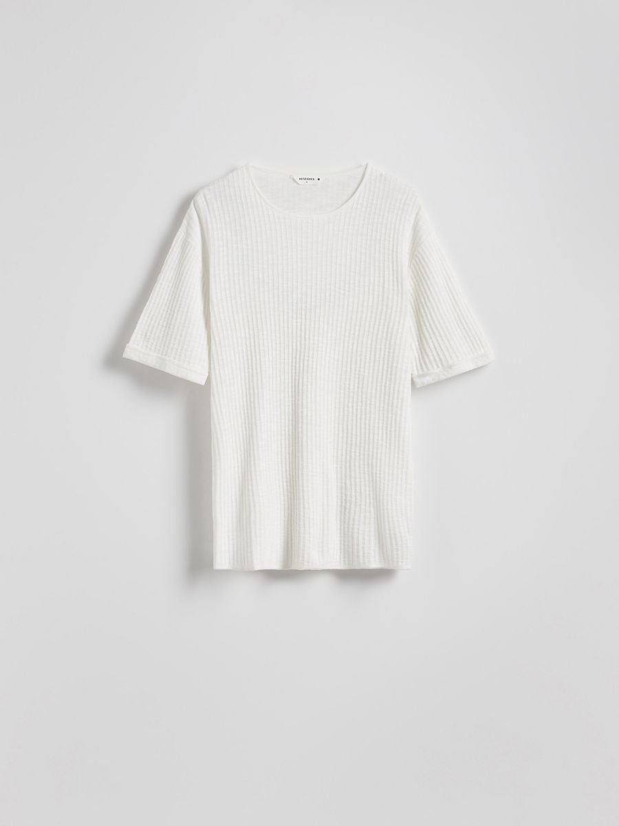 Pull à manches courtes - crème - RESERVED - 7
