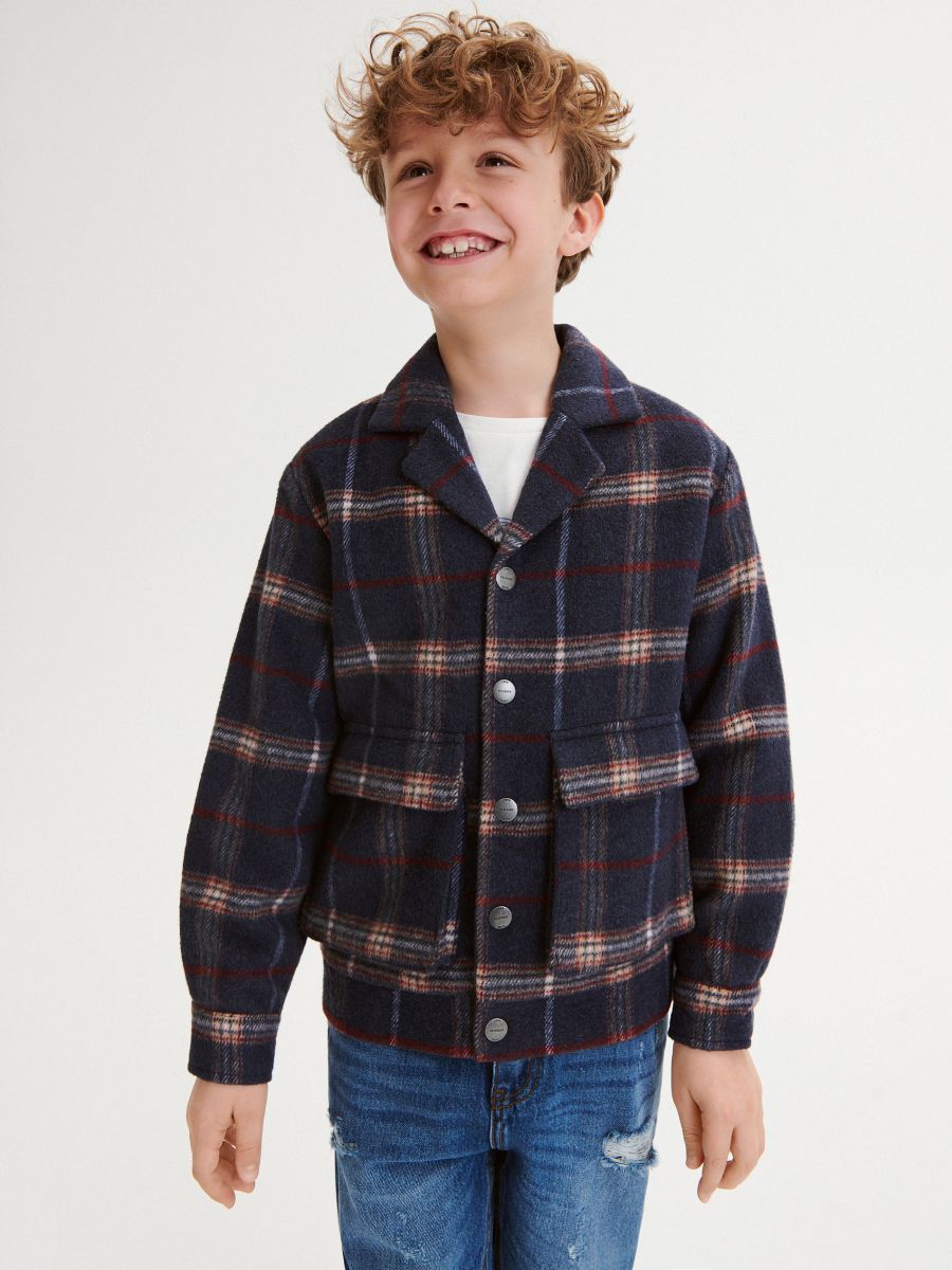 Insulated check jacket - navy - RESERVED - 6
