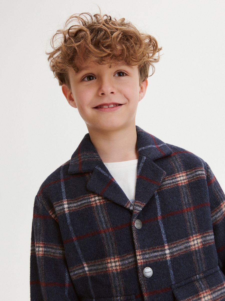 Insulated check jacket - navy - RESERVED - 7