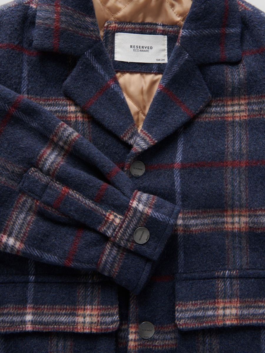 Insulated check jacket - navy - RESERVED - 4