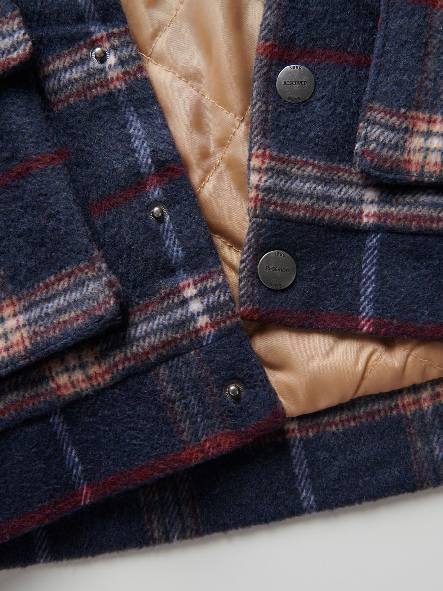 Insulated check jacket - navy - RESERVED - 5