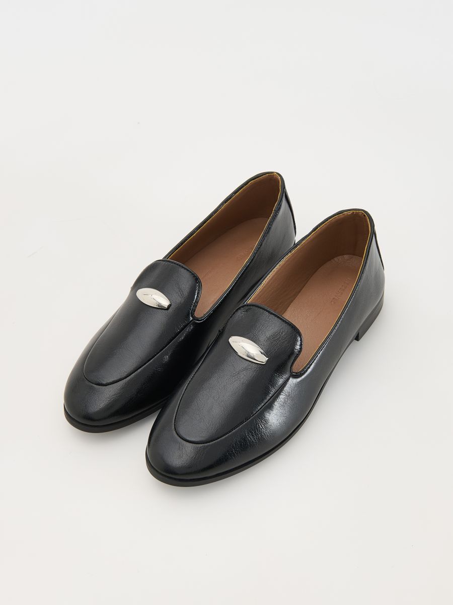 Loafers i läder - SVART - RESERVED - 4