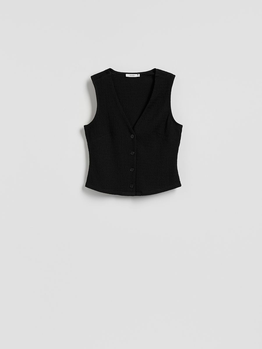 LADIES` VEST - ZWART - RESERVED
