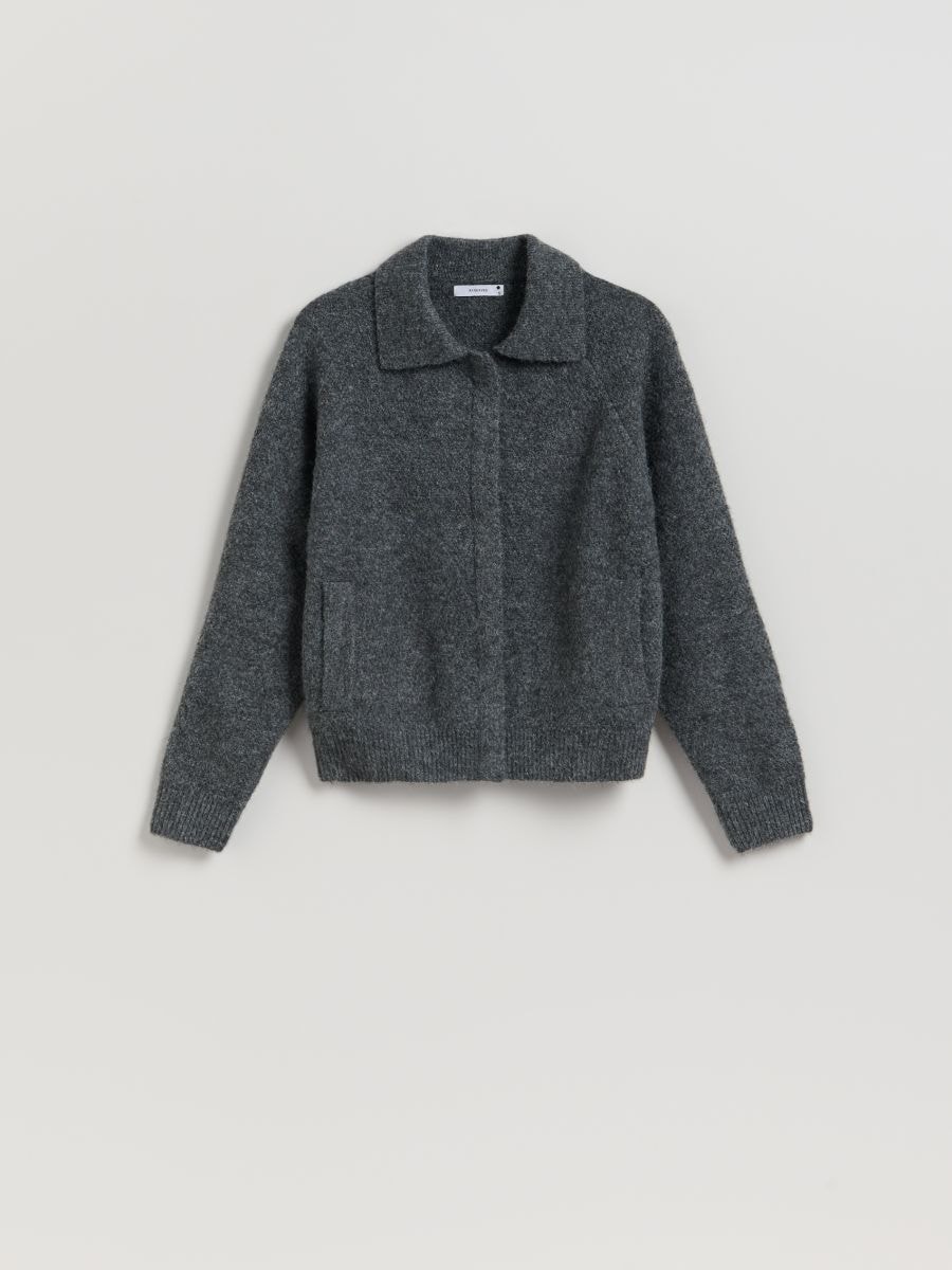 Collar sweater - dark grey - RESERVED