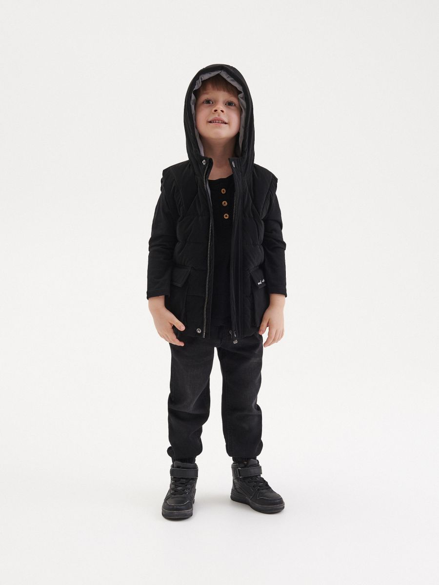 Hooded sleeveless jacket - black - RESERVED - 2