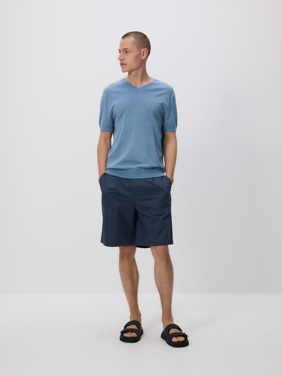 Pullover mit V-Ausschnitt - hellblau - RESERVED - 2