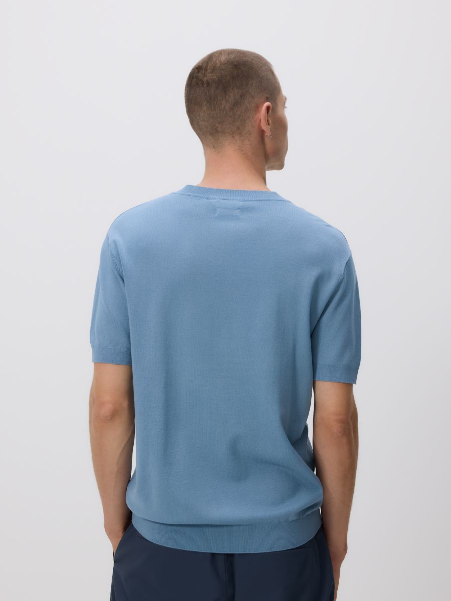 Pullover mit V-Ausschnitt - hellblau - RESERVED - 4