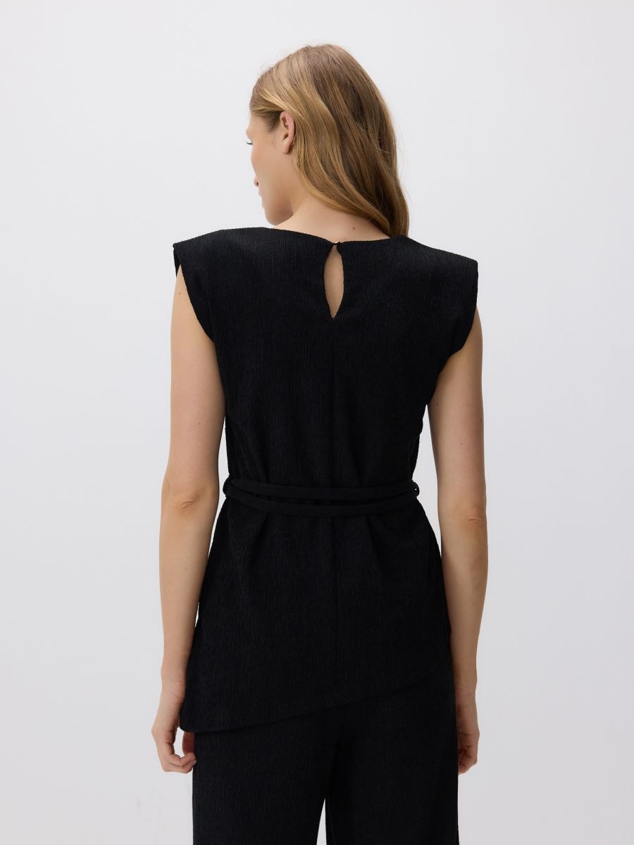Bluza s ukrasnom kopčom - crno - RESERVED - 4