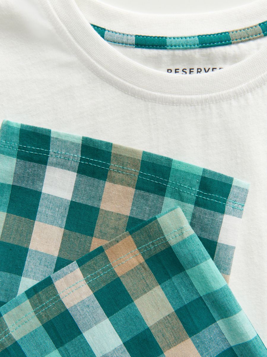Cotton pyjama set with sloth motif - teal green - RESERVED - 2