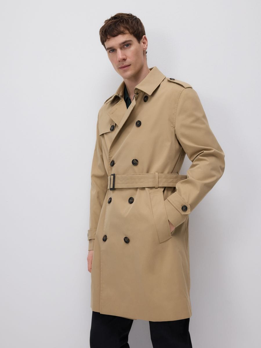 Waterproof fabric coat - beige - RESERVED