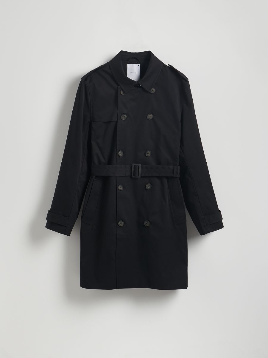 Waterproof fabric coat - black - RESERVED