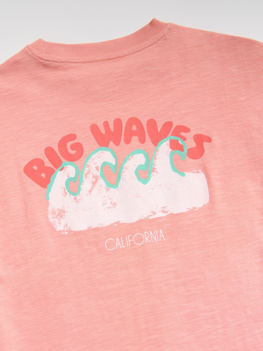 T-shirt with print - coral - RESERVED - 2